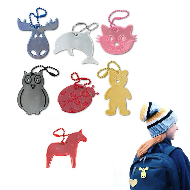 Hi Vis Reflex Hangers Soft Reflective PVC Keychain Pedestrian Tag Pendent Promotion Reflector for Decoration