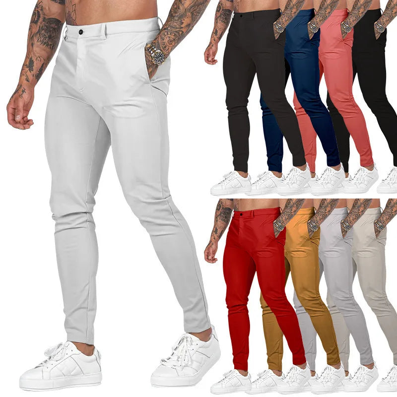 Liu Ming Hot Selling Wholesale New Products Men s Casual Solid Color Pants Plus Size Business Basic Stretchy Trousers