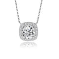 Elegant Women Fine Jewelry 925 Silver Necklace1 Carat Round Diamond Cut Moissanite Pedant Necklaces