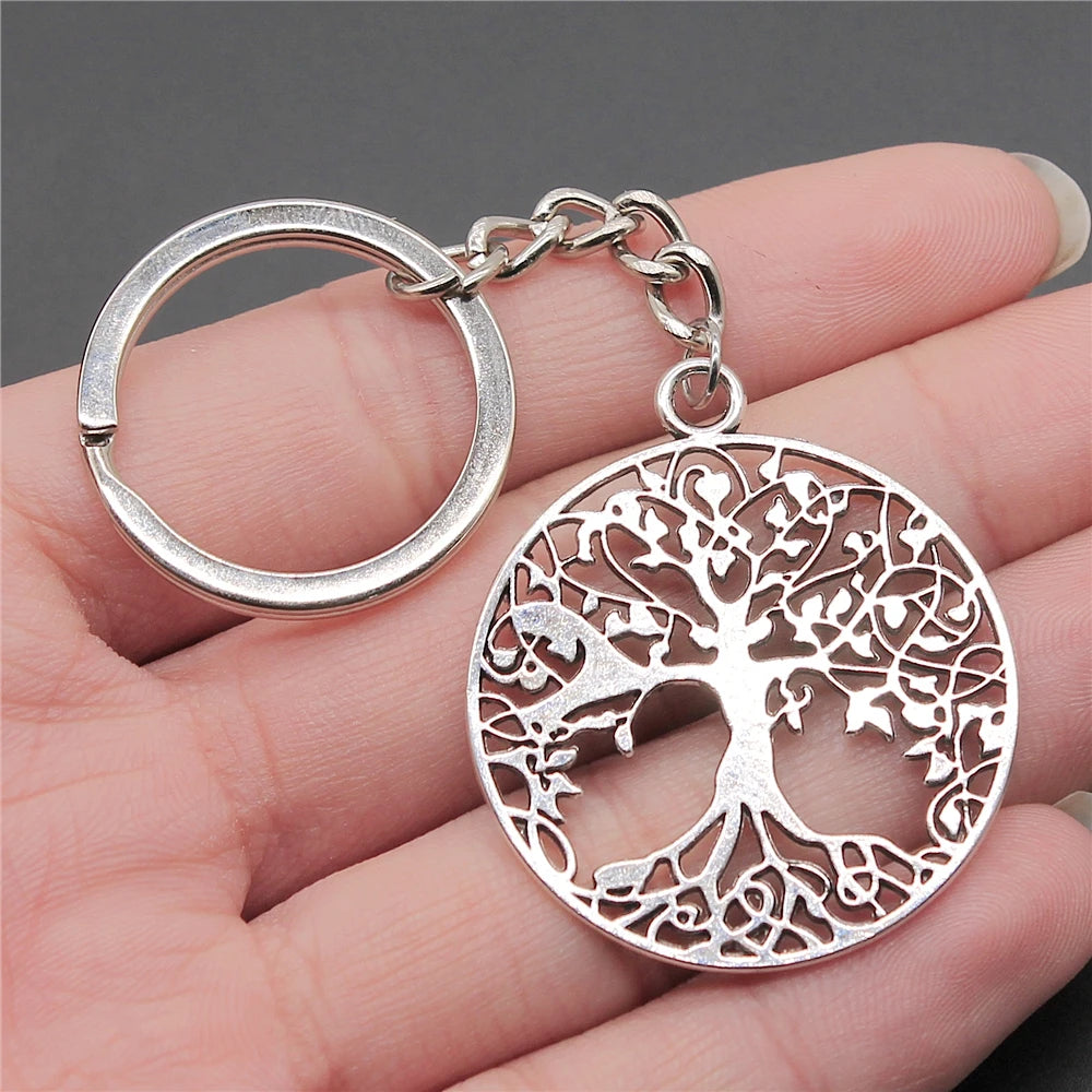 WYSIWYG 40x35mm Antique Silver Plated Antique Bronze Plated Zinc Alloy Tree of Life Key Chain Souvenirs Gift P1-ABD-C11968