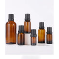 Brown Essential Oils Bottle Anti-theft Cover 5/10/15/20/30/50/100 ml Amber Glass Bottle with Steel Roller for Cosmetic Packaging