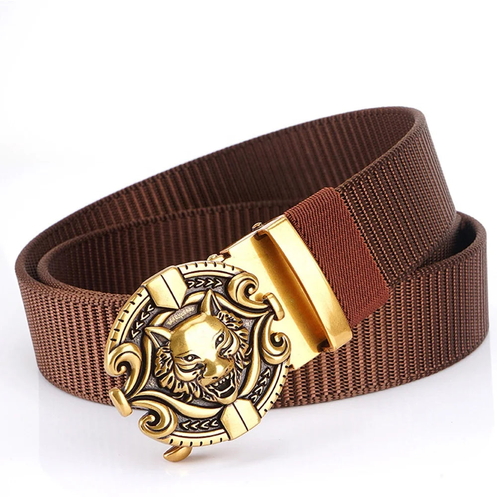 Wholesale Custom Black Gray Khaki Nylon Fabric Belts for Men Brand Ratchet for Buckle for Golf Hiking Duty Men's Duty Belts