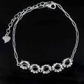 Sterling Silver 4*5mm Semi Mount Bracelet Empty Support Blank Claw Setting S925 Mountain Base Holder Without Stone for Inlay DIY