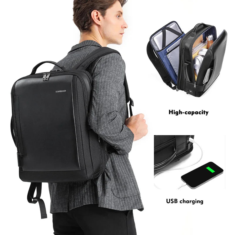 High Quality Custom logo Business Usb Charging Mochila 15.6 Inch Laptop Bag Pack Men Notebook Backpack