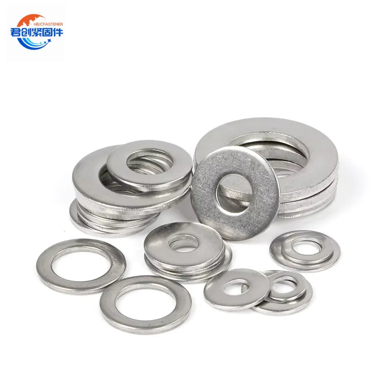 Factory Wholesale Din125 304 316 Stainless Steel Large Plain Flat Washer Zinc Finish Hexagon Bolts and Nuts Standard DIN