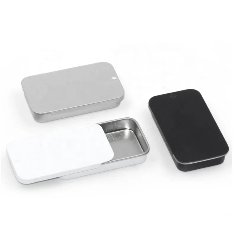 60x34x11mm Empty Small Rectangle Silver White Black Mint Cosmetic Lipstick Soap Solid Perfume Lip Balm Face Cream Essential Oil