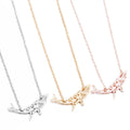 Geometric Gold 925 Silver Shark Whale Tail Stainless Steel Pendant Necklace