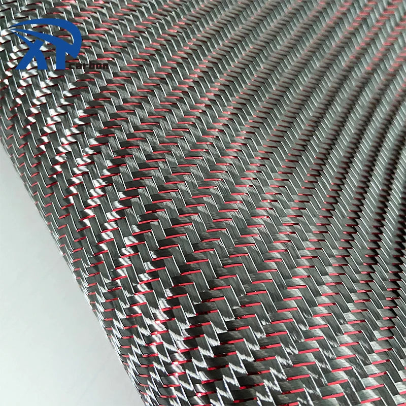 China Supplier Red Metallic Carbon Fiber 3k Green Reflection Carbon Fiber Fabric