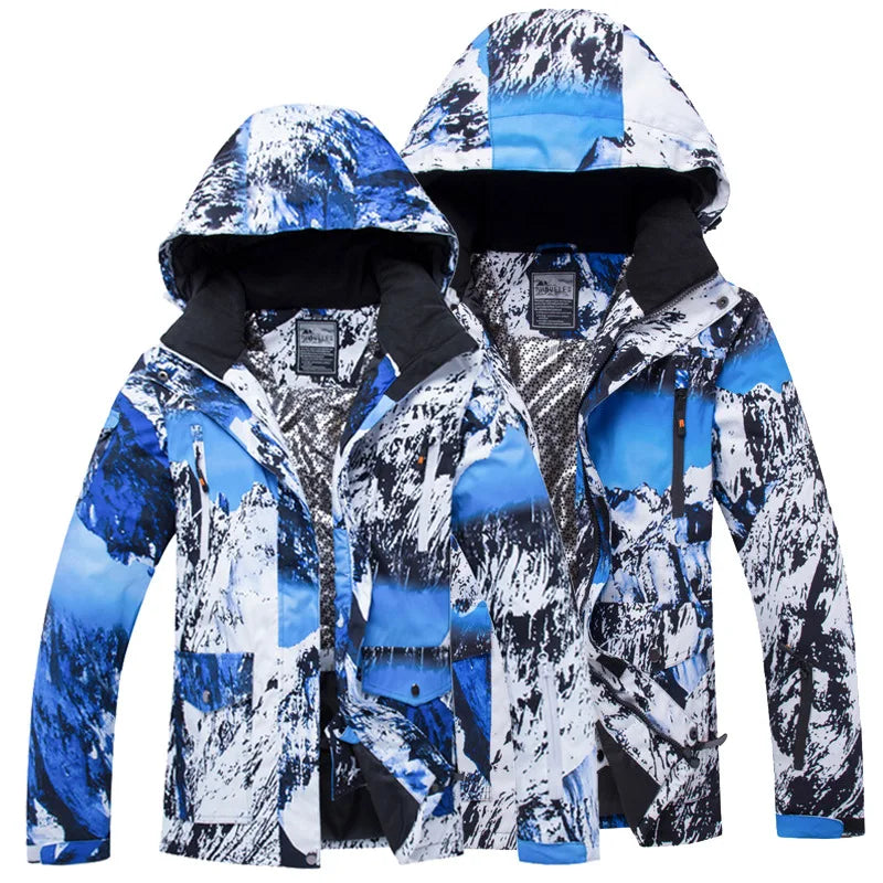 Men's Plus Size Ski Suit Set Winter Warm Windproof Waterproof Breathable Moisture-Wicking 100% Polyester -Tex Snow Sports