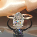 Hot Sale Engagement Wedding 14k Solid Gold 3CT Oval D/VVS Moissanite Rings Fine Jewelry Prong Setting