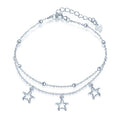 2020 Trending Fashion 925 Silver Foot Jewelry Anklet for Women Double Chain for Gifts