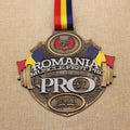 Custom High Quality Antique Gold 3D Enamel IFBB Medal for Romania Muscile Fest Pro