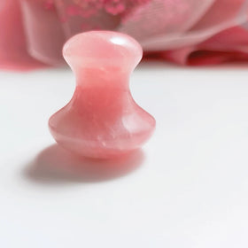 Huiying Natural Pink Crystal Gua Sha Tool Rose Quartz Guasha Massage Mushroom shape