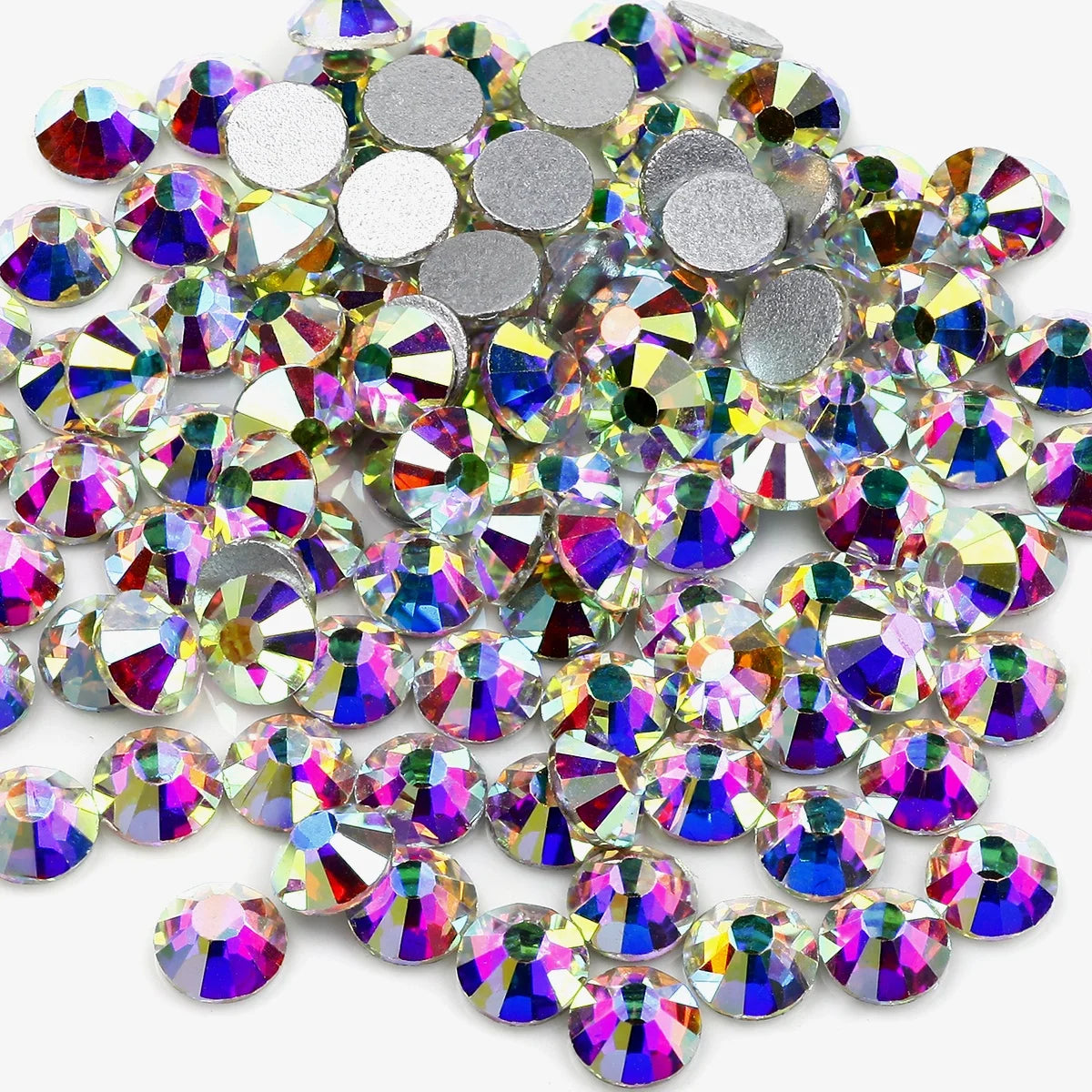 Yantuo Crystal Ss3-ss50 AB Non Hot Fix Flatback Rhinestones Bulk Wholesale Glass Strass for TumblersClothesDressNail Art