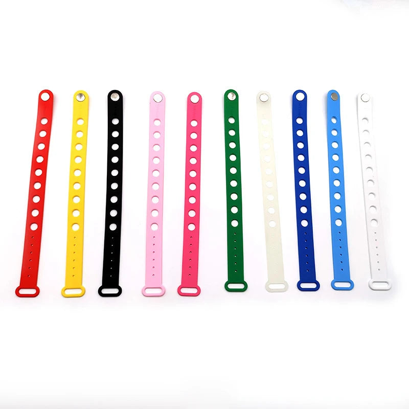 Adult Rubber Charm Wristbands Button Adjustable Silicone  Bracelets With Hole for Shoe Charms Decoration Kids