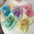 New Pastel pink 6PCS/Set Telephone Line Hair Band With High Quality Ties for Women