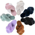 Women's Soft Plush Light slippers Cross-slip Open-toe Comfortable Indoor slippers