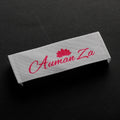 Factory Wholesale White Satin Central Fold Woven Labels Printed Clothes Tags