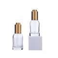 Empty 1oz Clear Glass Dropper Bottle 30ml Refillable Essential Oil Serum Cosmetic Packaging Bottles