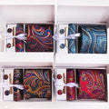 Luxury Custom Men's Tie Set Printed Silk Necktie Paisley Floral Pocket Square Cufflinks Men's Gift Set