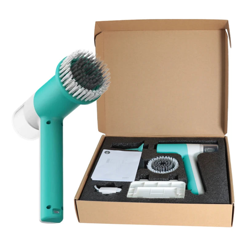 Rayshine Electric Cleaning Brush Set with Detergent Tank Wholesale for Bathroom & Kitchen Floor Made of Plastic