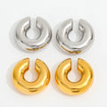 JOOLIM 18K PVD GOLD Plated Waterproof  Lightweight Hot Gold Silver Statement Chunky Hollow Stainless Steel  Cuff Earring