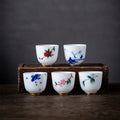 White Porcelain Kung Fu Small Teacup Single Ceramic Mug Tea Appreciation Cup Tea Bowl Hand Painted Tea Tasting Cup Wholesale