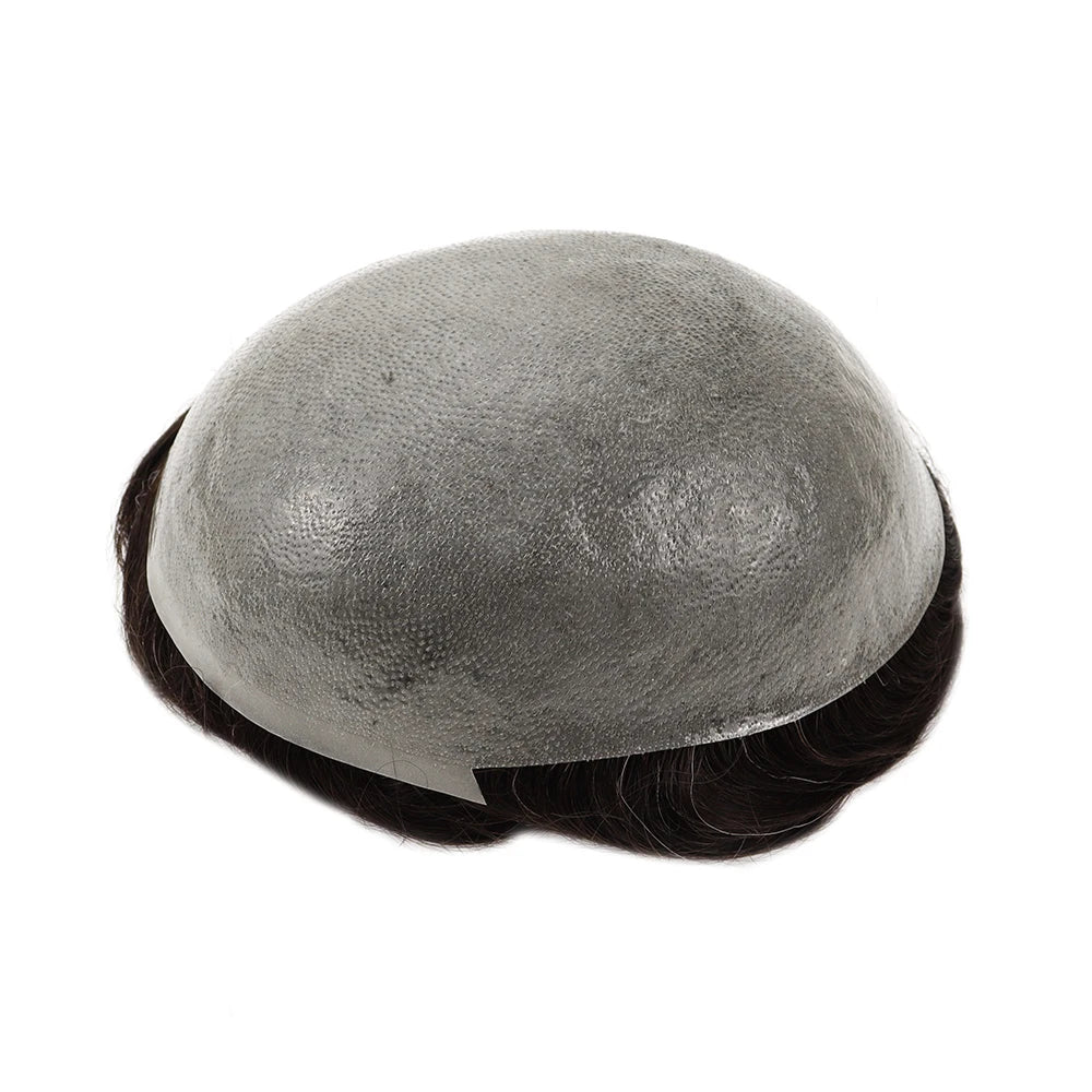 100% Remy Human Hair System Men's Toupee 38mm  PU Base Natural Wave Wig Capillary Prothesis Hair Pieces