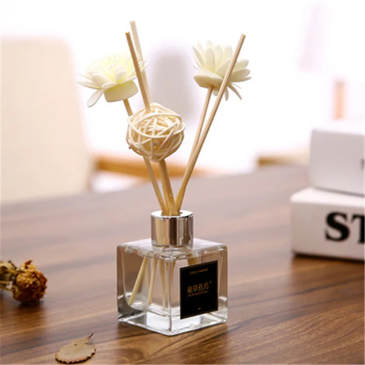 Home Fashion square Shape Scented Empty Difuser Bottle for Cane Dried Flower Incense Fireless