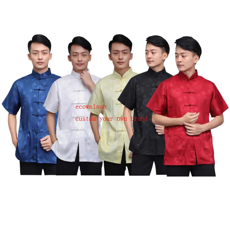 Ecowalson Tang Suit Traditional Chinese Clothing for Men Shirt Jacket  Collar Cheongsam Top Retro News Year Clothes Kung Fu