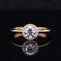 Starsgem Women 0.5ct 1ct Round Cut Halo Lab Diamond Moissanite Engagement Wedding Ring