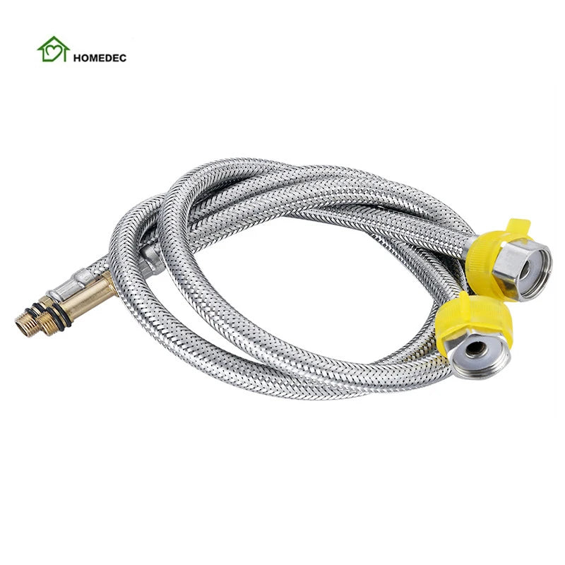 304 Stainless Steel Braided Hose for Bathroom Hot/Cold Water Inlet 60cm Length Easy Installation Modern Design