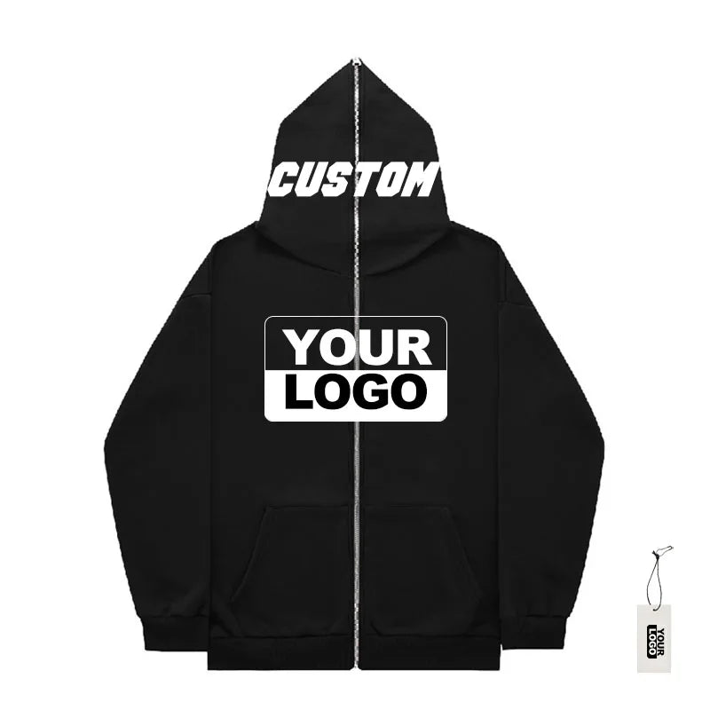 OEM/ODM Customization Mens Casual Styles Cotton Hoodies Wholesales Oversized Men's Printing Zip Hoodie