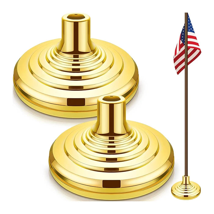 Stand Gold Pennant Flag Base Polyester Metal Fiberglass Compatible Diameter Floor Flag Holder Indoor Outdoor Home Office Banner