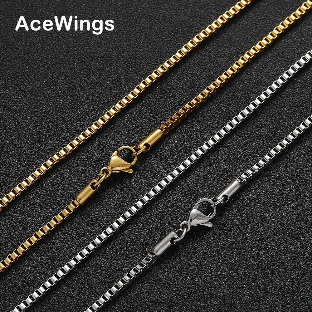 SC030 Wholesale 2mm Stainless Steel Box Chain Necklace Hip Hop Necklace for Men and Women