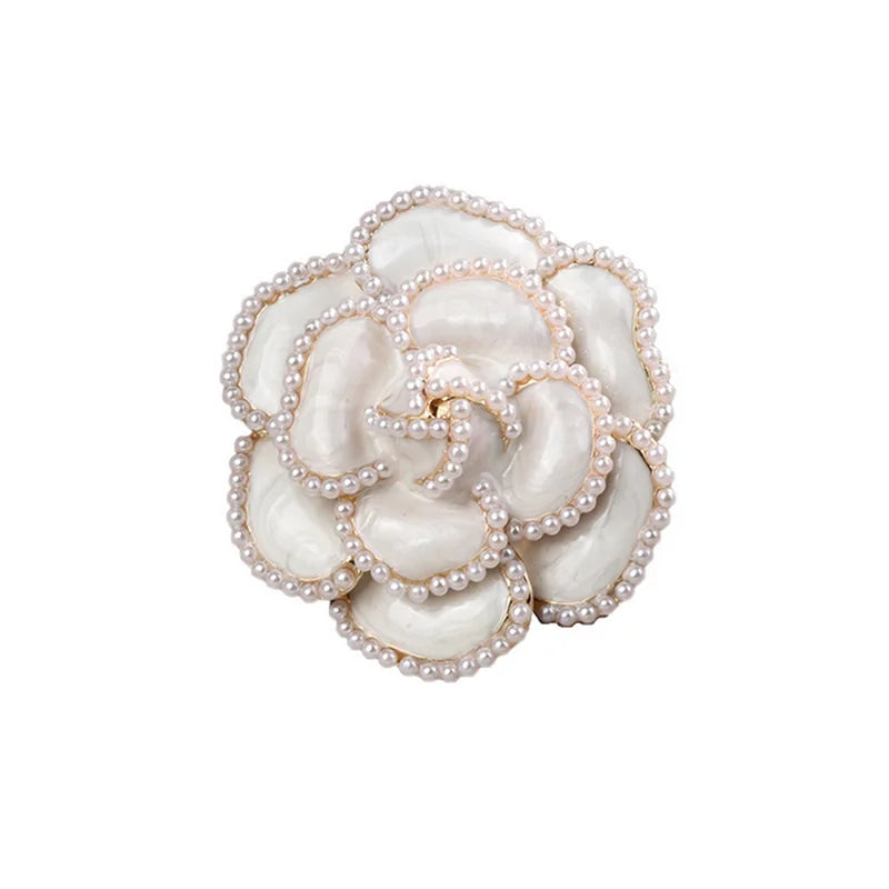 Coat Suit Collar Accessories Camellia Brooch Buckle Clothes Corsage Ornament Fashion Small Women Lapel Pin Flower Pearl Brooch