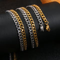 Wholesale High Quality Simple Style Fashion Stainless Steel  Gold Rose Gold Plated Figaro Chain Necklace for Men Women
