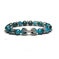 New Design Fashion Natural Stone CZ Pave Dragon Eagle Claw Charm Beaded Stretch Bracelet for Women