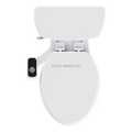 Modern Dual-Flush Bidet Toilet Seat P-Trap Elongated Bowl Cold Fresh Water Feature One Piece Non-Electric Design for Bathroom