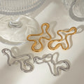 Heart Geometric C 18k PVD Gold Plated 316L Stainless Steel Chunky Hollowed Statement Earrings