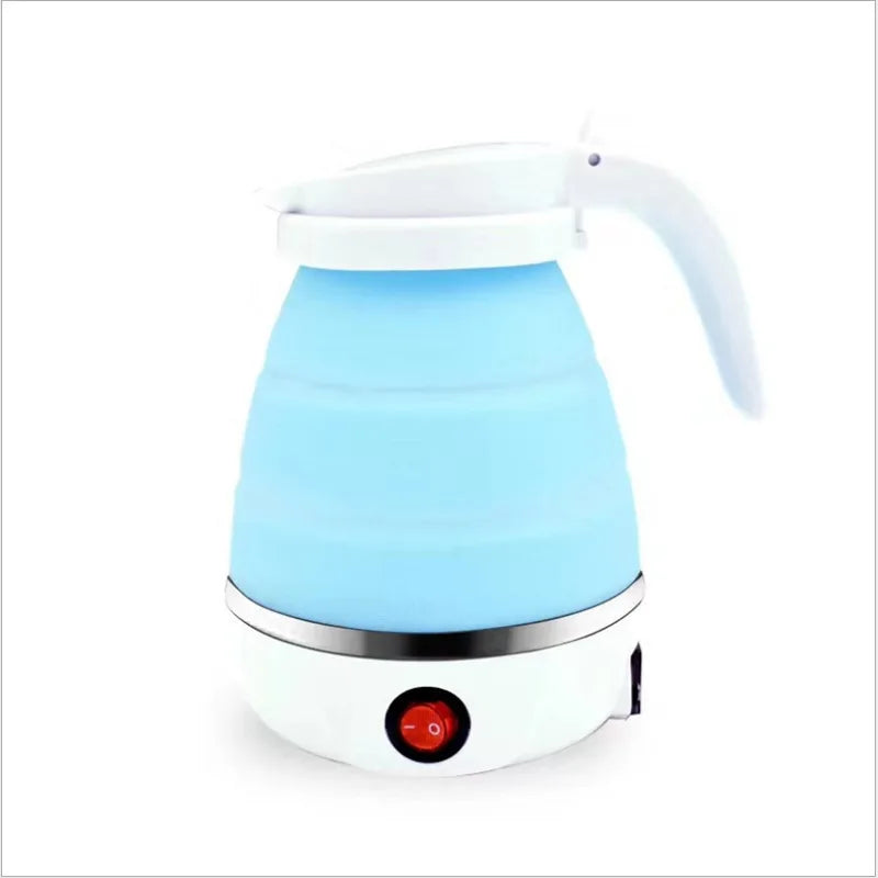 Portable 600W Electric Kettle Folding Silicone Design 600ml Capacity Temperature Control Keep-Warm Feature for Household Travel