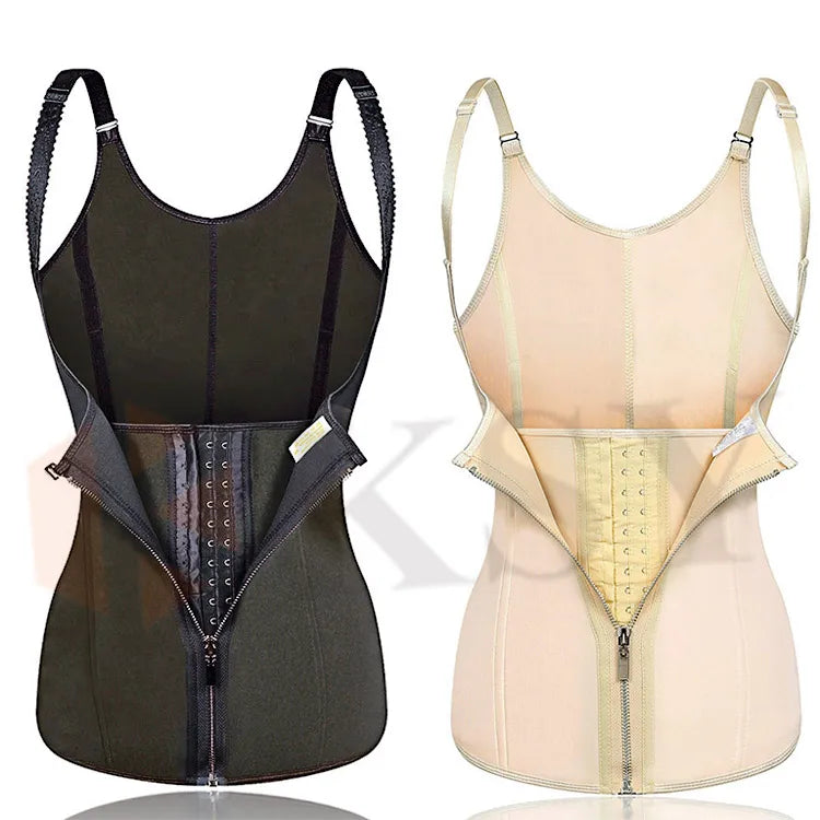 Wholesale in Stock 2 Layers Hook and Zipper Neoprene Waist Trainer Belt Customize Logo Sauna Waist Trainer
