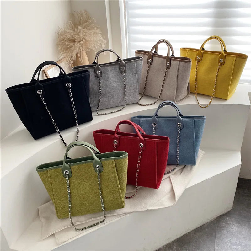 Larger Capacity Canvas Tote Bag Large Capacity Korean Casual Shoulder Bag Women Shopping Handbag