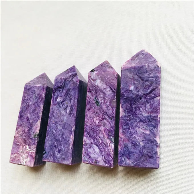 Natural Purple  Charoite Stone Tower Polished Charoite  Point Crystal Point Tower