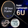 WHIZZ 6U Lightweight 100% High Modulus Graphite 3D Frame Durable Badminton Racquets