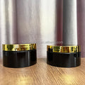 Body Butter Container 1OZ 2OZ 3OZ 4OZ 5OZ 8OZ Black Cosmetic Plastic Jars with Gold Lid for Body Scrub Face Cream & Lotion