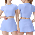 Custom Logo Wholesale Mini GYM Workout Women Golf Skirt Set With Pocket Tennis Skirt Set for Women