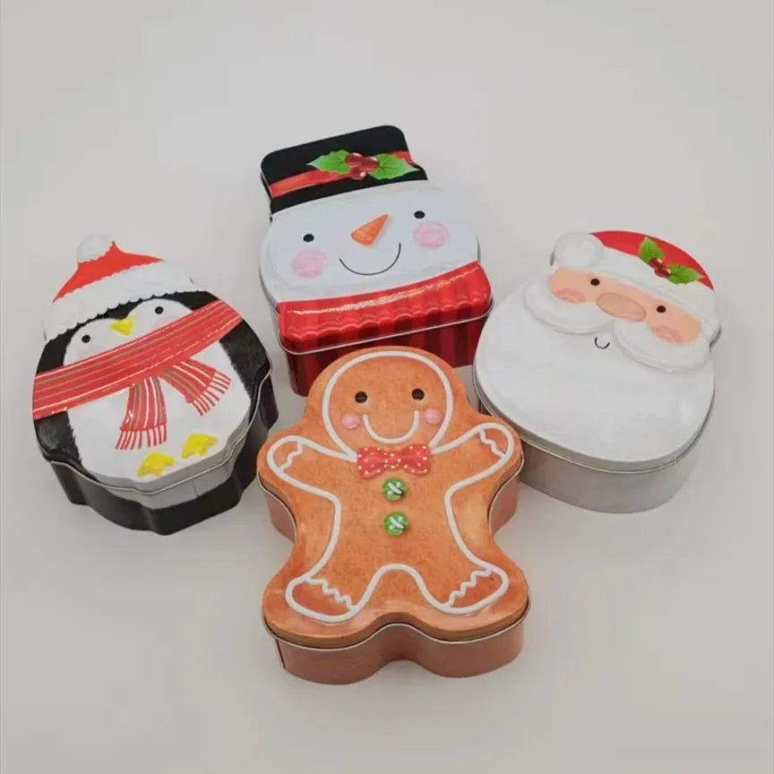 Wholesale Christmas New Style Gift Box Set Iron Tin Can Empty Cookies Candy Gift Box