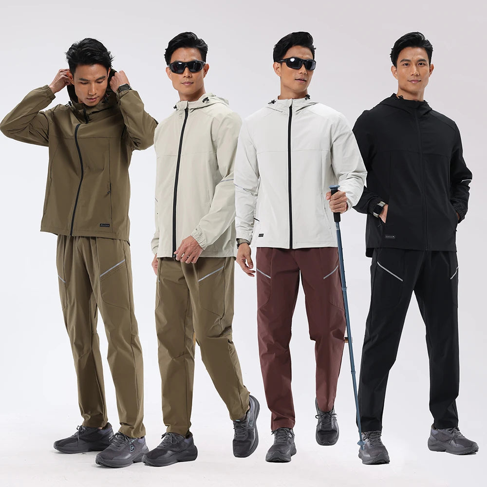 Sportswear Men Tracksuit Fitness Jacket and Sweatpants Quick Dry Two Piece Gym Set for Man