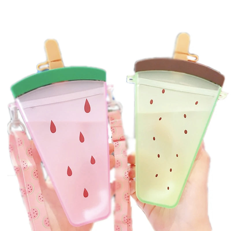 Drinkware 320ml Student Fruit  Kids  Cups with Lids and Straws
